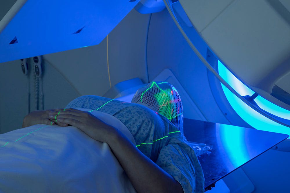 Patient receiving radiation therapy